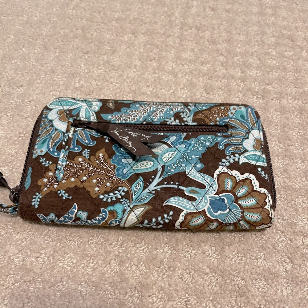 Vera Bradley Zip Around Wallet, Java Brown And Te… - image 2